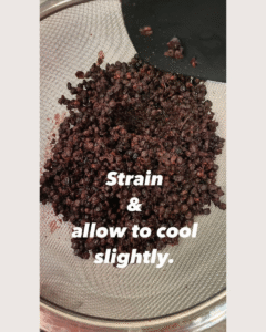 Strain and allow to cool slightly.